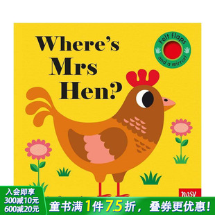 预售 Flaps Mrs 英文儿童趣味互动绘本书 母鸡太太在哪里？ 0岁 毛毡翻翻书 英语早教 Felt Hen? Where