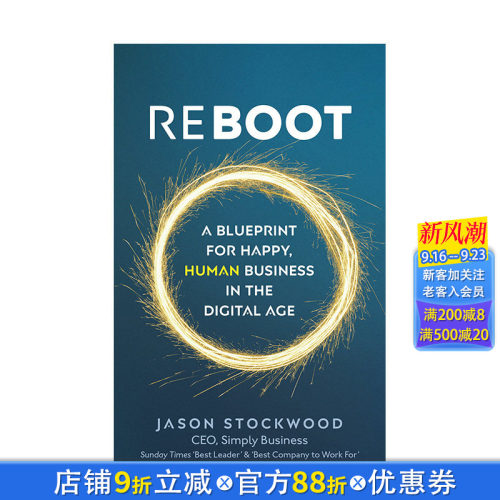 【现货】Reboot: A Blueprint for Happy, Human Business in the Digital Age，重新启动:数字时代幸福、人性化的商业蓝图