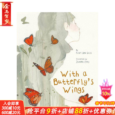 【现货】带着蝴蝶的翅膀 With a Butterfly's Wings 英文儿童插画故事绘本 进口童书