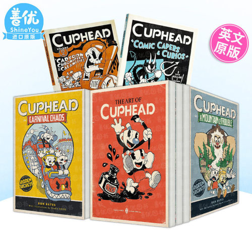 【现货】茶杯头官方漫画/小说/设定集 Cuphead系列（多款选拍）设定集豪华版 英文原版 冒险故事小说 惊险刺激的冒险 肖恩·迪金森
