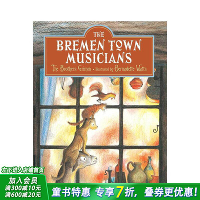 【预售】【Bernadette Watts】不来梅小镇音乐家 Bremen Town Musicians 英文儿童插画故事绘本 进口童书