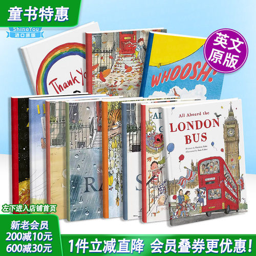 【现货多册选拍】Sam Usher绘本：伦敦巴士上的一切/四季/野趣等 All Aboard the London Bus 英文儿童艺术插画绘本进口书
