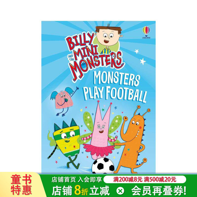 【预售】比利与迷你怪兽：踢足球 Billy and the Mini Monsters:Monsters Play Football 英文儿童彩图初章故事书 英语拓展阅读图片