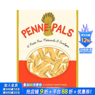 【预售】通心粉的爱：双关语记事卡 Penne Pals: 12 Pasta Pun Notecards & Envelopes 原版卡牌 正版进口书