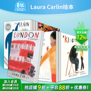 【现货多册选拍】Laura Carlin绘本作品:伦敦历史 /钢铁人/夜影之歌/天空之王等London: A History 英文儿童插画科普故事进口童书