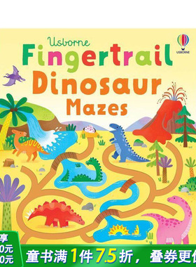 【预售】【指尖迷宫】恐龙 Fingertrail Dinosaur Mazes 英文儿童趣味互动绘本 英语启蒙早教进口书