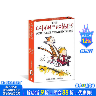 【预售】卡尔文与跳跳虎：便携式简编套装 1 The Calvin and Hobbes Portable Compendium Set 1 原版英文漫画书 正版进口书