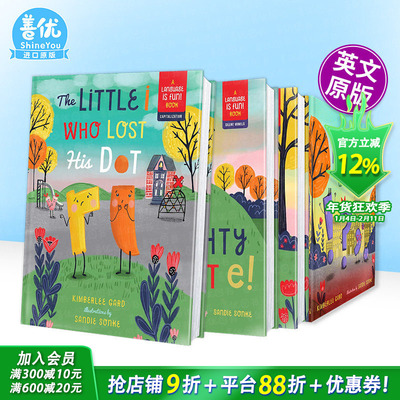 【多册选拍】快乐英语启蒙4册绘本：丢了圆点的小i/小e/元音字母/标点 Language is Fun:The Little i Who Lost His Dot英文儿童书