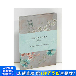 钱包记事本 进口书 正版 Wallet 预售 花开富贵 Notecards Flowers 笔记本Notebook Birds 原版 Blossom