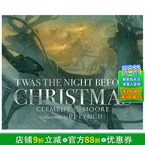 【现货】那是圣诞节前夜 Twas the Night Before Christmas英文儿童绘本-节日庆典英文原版正版进口图书