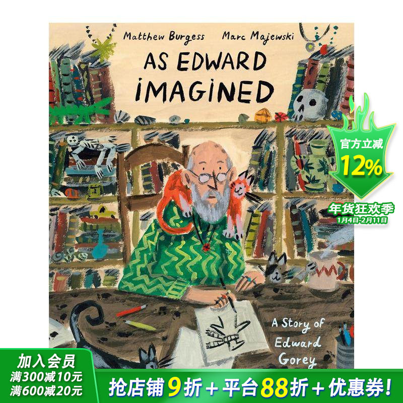 【预售】爱德华的想象 As Edward Imagined 英文儿童插画故事绘本 进口童书