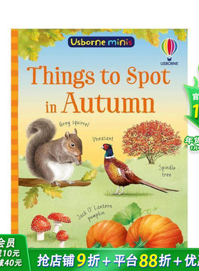【预售】尤斯伯恩迷你书：秋日寻踪 【Usborne Minis】Things to Spot in Autumn 英文儿童趣味互动绘本 英语早教进口童书