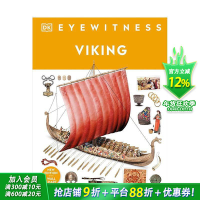 【预售】维京人之观 Eyewitness Viking 12岁+英文小说故事科普 英语拓展阅读进口书