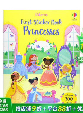 【预售】我的一本贴纸书公主 First Sticker Book Princesses 英文DIY手工制作故事书【善优童书】
