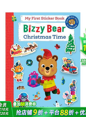 【预售】【忙碌的小熊】圣诞贴纸书 【Bizzy Bear】My First Sticker Book: Christmas Time 英文儿童插画故事绘本 进口童书