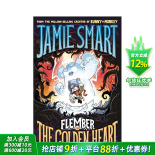 【预售】弗莱姆伯岛5：金色心脏 Flember5:The Golden Heart 插画家Jamie Smart儿童奇幻冒险 英文儿童桥梁章节故事书英语拓展阅读