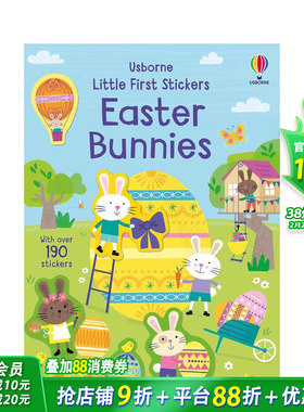 【现货】小小启蒙贴纸书：复活节兔子 Little First Sticker Book Easter Bunnies 英文儿童趣味互动 幼儿英语启蒙进口童书