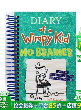 【预售】小屁孩日记：无需思考 Diary of a Wimpy Kid: No Brainer 原版英文儿童英语阅读拓展故事书