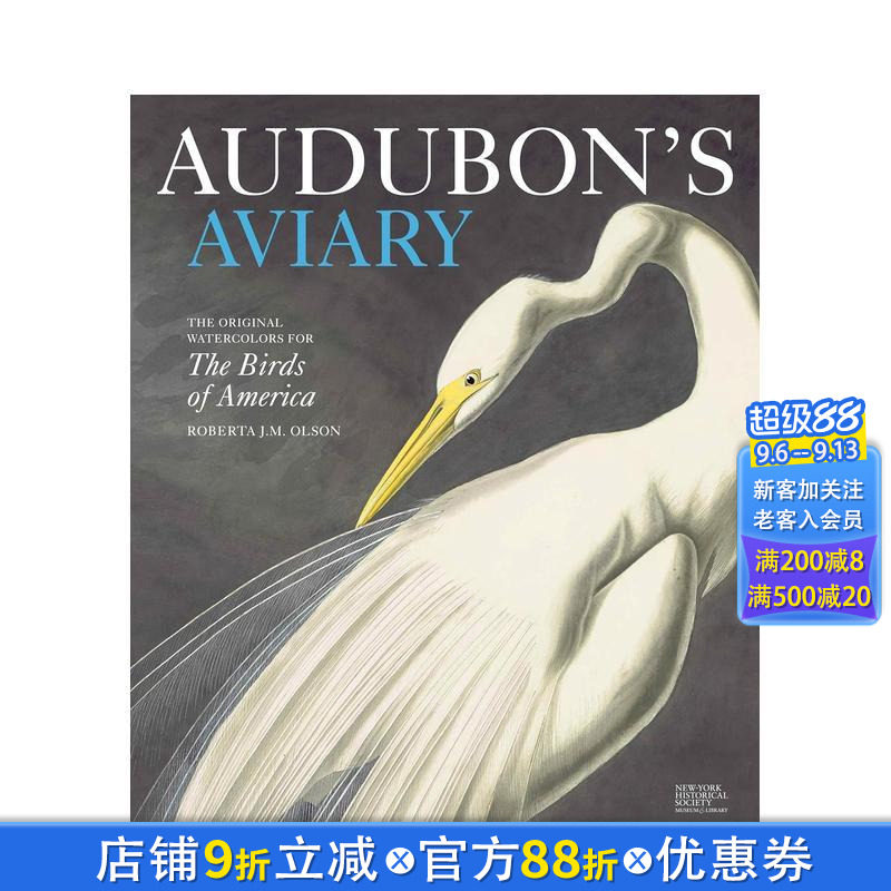 【现货】奥杜邦的鸟舍:关于美国鸟类的水彩画 Audubon‘s Aviary 原版英文艺术画册画集 正版进口书