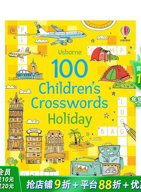 【预售】100个儿童填字游戏：假日时光 【PCW】100 Children's Crosswords: Holiday 尤斯伯恩 英文儿童趣味英语启蒙互动进口童书
