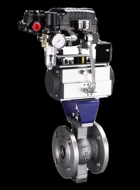 气动V型法兰切断阀VQ647H-16C P DN50 80 100 WCBCF8调节耐磨球阀