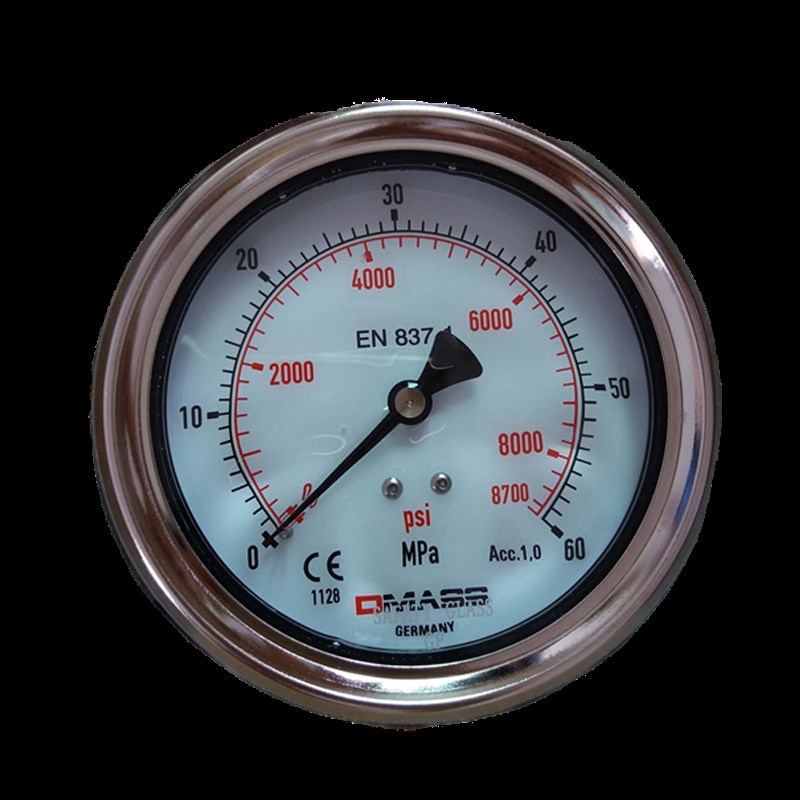 压力表DMASS德玛仕EN837-1德国MBB10U-400-1-ZZZ 100盘 轴向40MPA