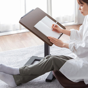 日本山业SANWA床边桌办公台电脑桌升降移动可翻折卧室学习桌懒人