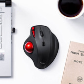 日本SANWA三模静音轨迹球鼠标可充电无线电脑办公CAD精准作画图PS