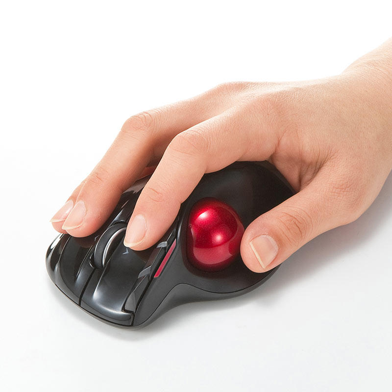 日本SANWA人体工学轨迹球鼠标蓝牙4.0笔记本台式电脑设计绘图CAD