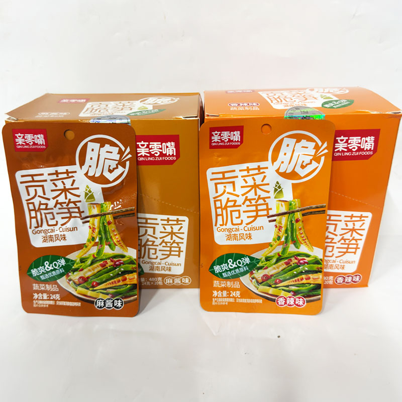 批发湖南风味亲零嘴香辣麻酱味贡菜脆笋24g脆爽Q弹酱腌菜蔬菜制品