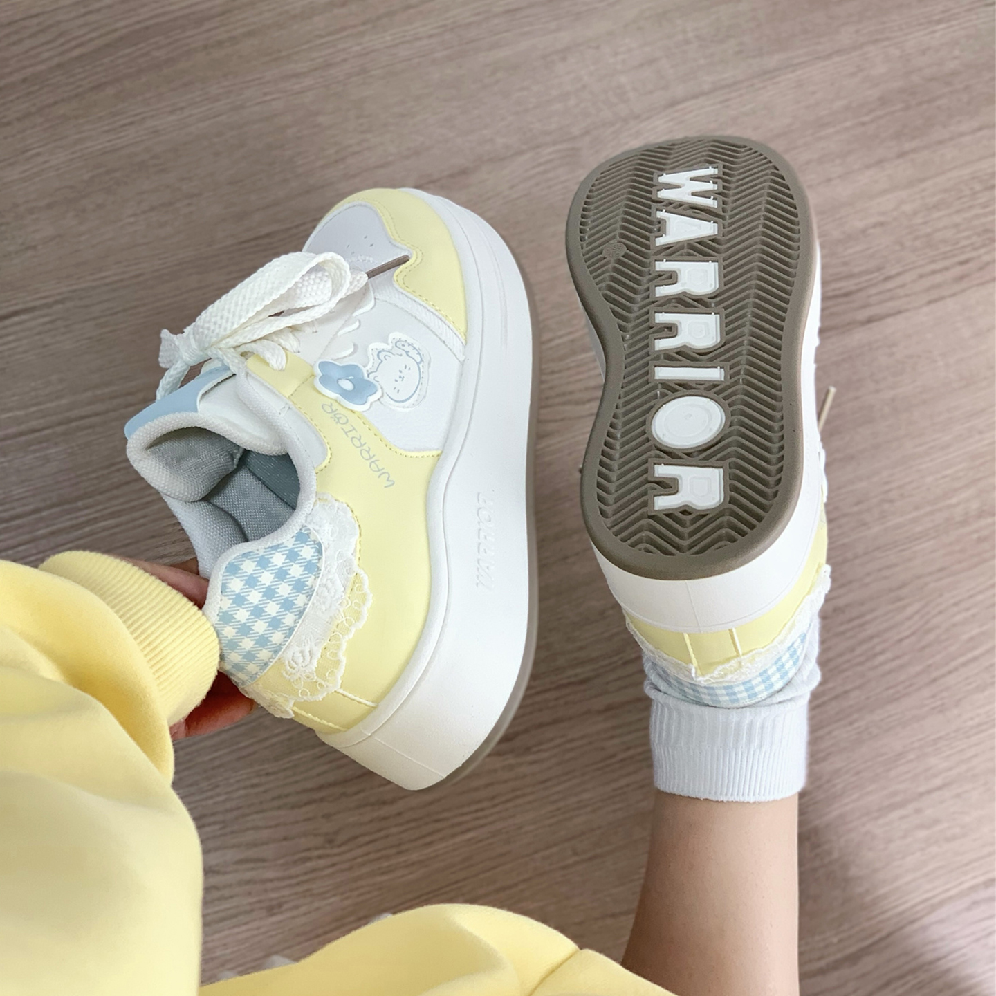 回力加绒厚底小白鞋女秋冬新款