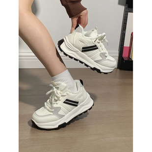 轻便运动鞋 人本加绒老爹鞋 子小众原创女鞋 百搭二棉鞋 女 女秋冬新款