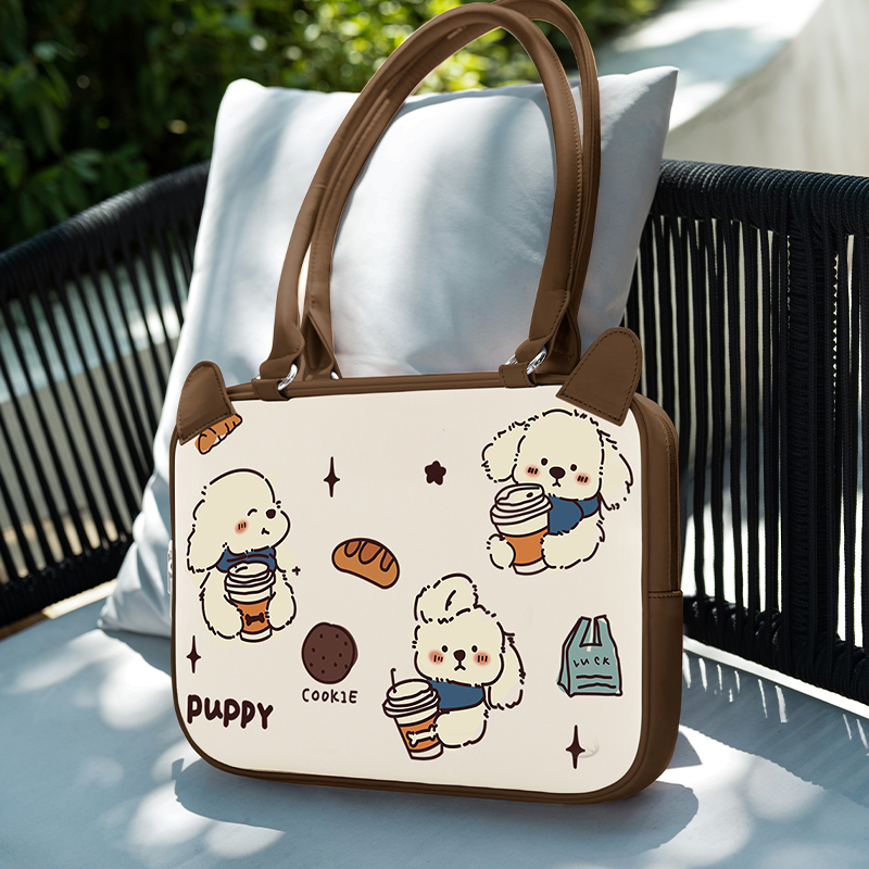 卡通电脑单肩包14英寸防摔适用华为荣耀16.1寸防水大容量收纳戴尔R9000上课大学生收纳包联想小新air苹果13.3