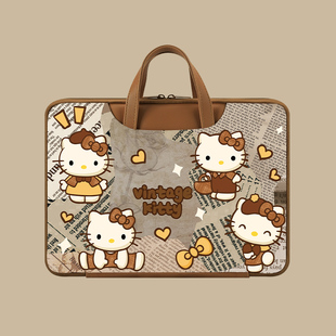 美拉德猫咪可爱笔记本电脑包手提防水适用macbook13.3寸游戏本拯救者16.1寸卡通收纳包13.8英寸防摔华为14寸