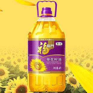 福临门压榨一级葵花籽油4L食用油清淡桶装炒菜烹饪 中粮出品