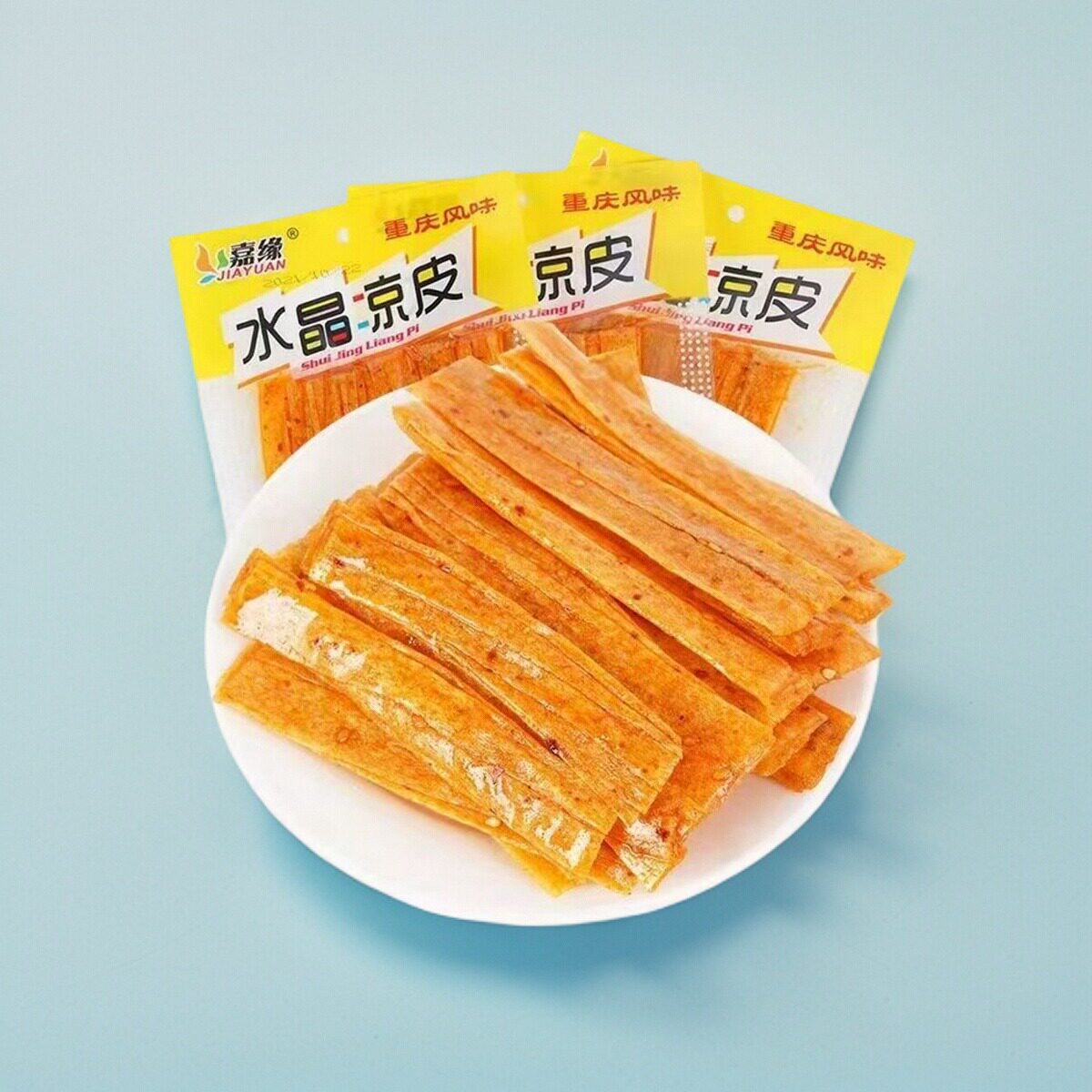 嘉缘水晶凉皮辣条重庆风味儿时怀旧零食小吃休闲食品
