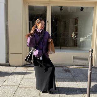 IN.choose u 笑笑家2025冬韩系简约纯色立领90白鸭绒面包羽绒服女