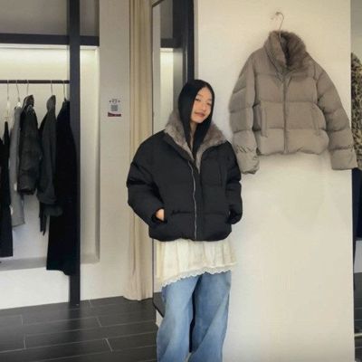 INChooseu90白鸭绒毛领羽绒服