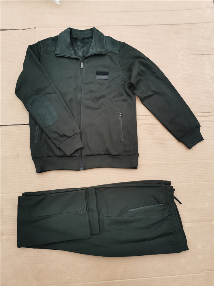 猎鹰保真军旭橄榄绿冬季抓绒长袖体能训练服防静电户外运动套装