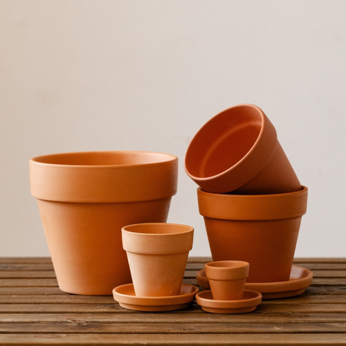 北欧简约红陶土透气养根陶盆花盆