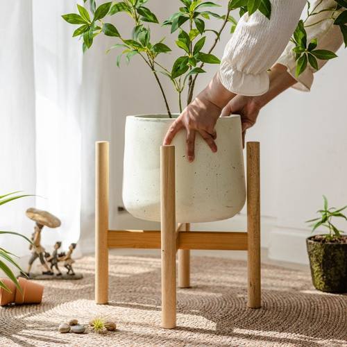 十字花架实木花盆架子底座支架托架盆栽置物架客厅阳台落地北欧