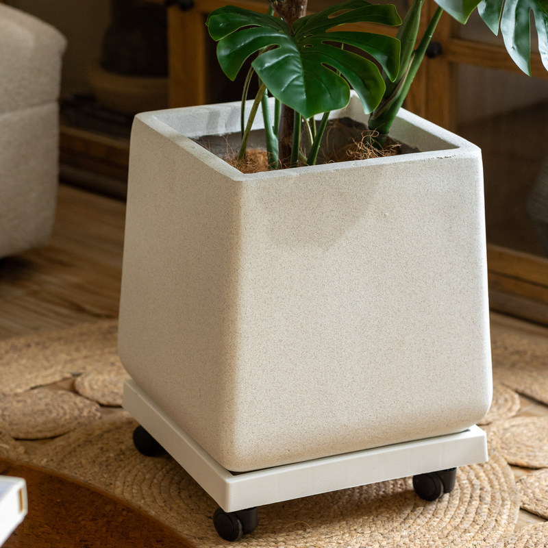 方形花盆大号客厅落地镁泥白色简约米黄仿陶瓷大口径花盆户外庭院,鲜花速递/花卉仿真/绿植园艺,花盆,淘宝优惠券,粉丝福利购,淘宝优惠卷