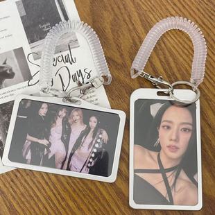 榕笙旗舰店高颜值ins质感银灰珠链铝合金属咕卡卡套拍立得小卡展示相框挂件挂书包学生证件卡套新款