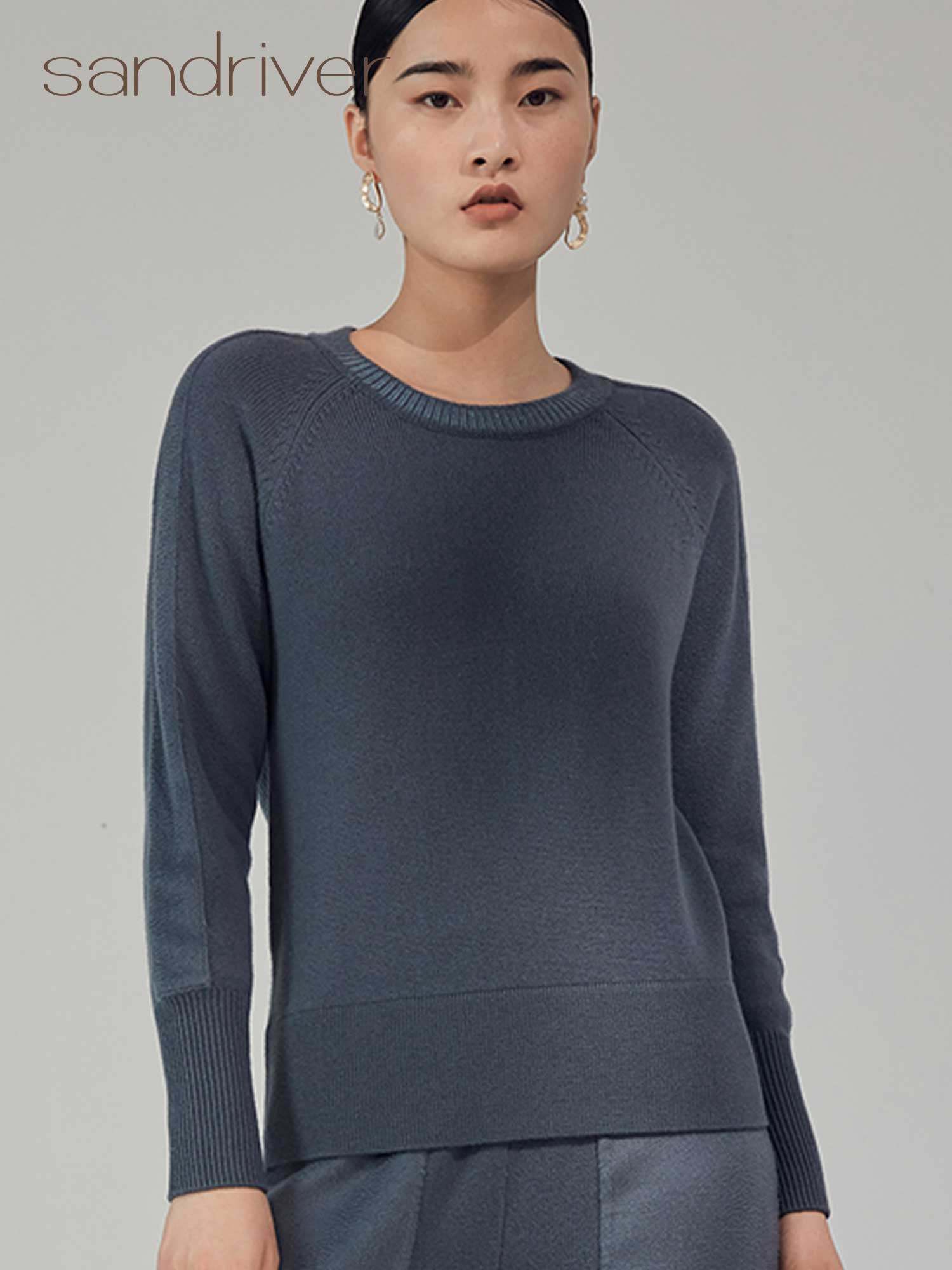 沙涓Sandriver高端羊绒套衫圆领加厚针织毛衣打底长袖套头春秋季,女装/女士精品,毛针织衫,淘宝优惠券,粉丝福利购,淘宝优惠卷