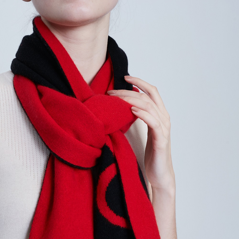 沙涓sandriver高端春秋100羊绒星座围巾女士外搭经典复古文艺围脖