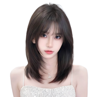 假发女高层次锁骨发夏季新款全真人发修颜减龄自然短发假发套