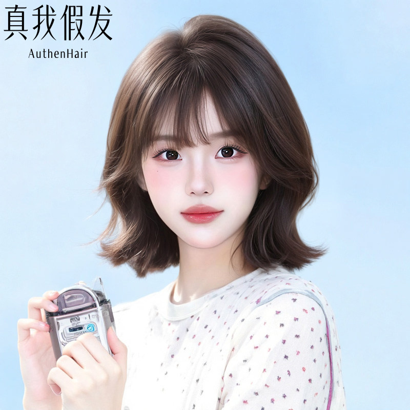 假发全头套女短发真人发丝短卷发