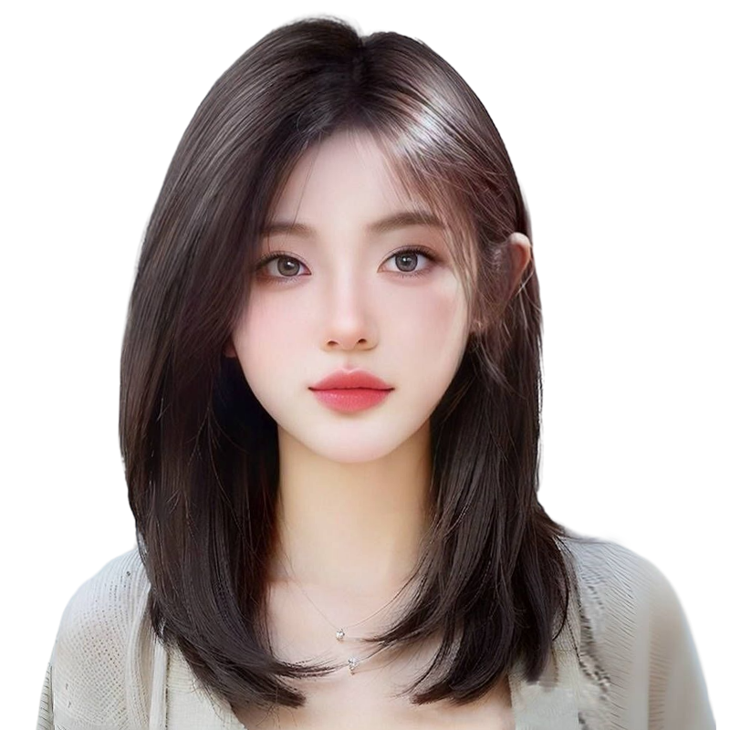 锁骨假发真我自然真人发丝