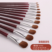 易力友点漆笔狼豪水粉笔美术生丙烯颜料儿童美术绘绘画刷漆勾线笔