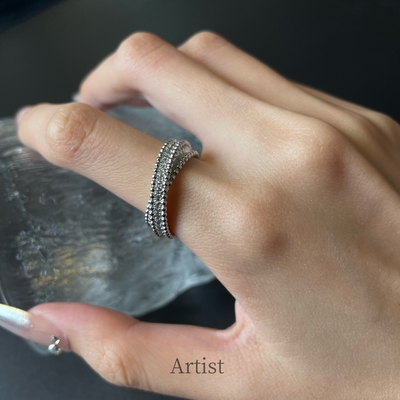 小众镶钻叠戴戒指女轻奢高级感